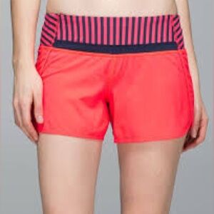 Size 8 Lululemon Run Times Short Electric Coral Deep Navy